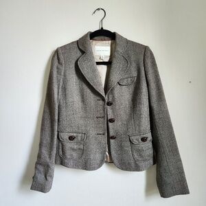 Banana Republic Wool Blend Tweed Blazer Brown Size 2